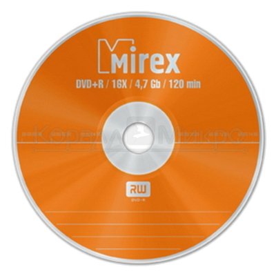 Диск DVD+R Mirex 4.7 Gb, 16x, Cake Box (50), (50/300)