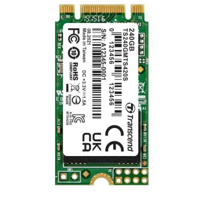 Твердотельный диск 240GB Transcend MTS420, 3D NAND, M.2, SATA III [R/W - 560/500 MB/s]