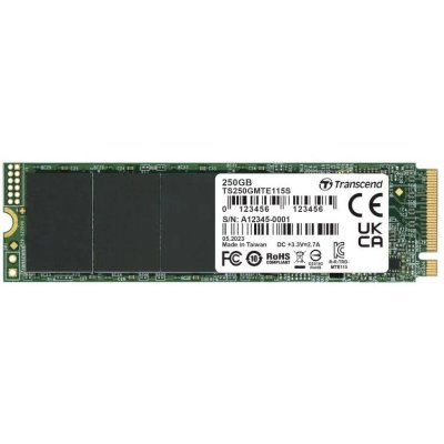 Накопитель SSD Transcend PCI-E 3.0 x4 250Gb TS250GMTE115S 115S M.2 2280 0.2 DWPD
