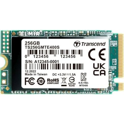 Твердотельный диск 256GB Transcend MTE400S, 3D TLC NAND, M.2 2242 ,PCI-E 4x [ R/W - 2000/1000 MB/s]