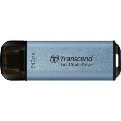 Твердотельный диск 512GB Transcend ESD300, USB 3.2 Gen 2.1 Type-C [R/W - 1050/950 MB/s] небесно-голубой