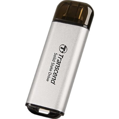 Твердотельный диск 512GB Transcend ESD300, USB 3.2 Gen 2.1 Type-C [R/W - 1050/950 MB/s] серебристый