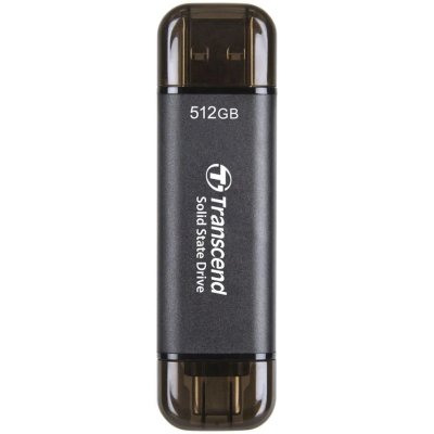 Твердотельный диск 512GB Transcend ESD310C, USB 3.2 Gen 2.1 Type-C [R/W - 1050/950 MB/s] черный