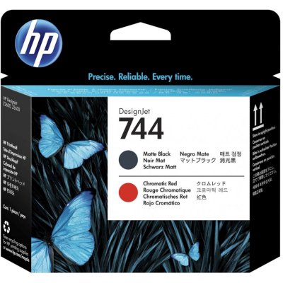 Печатающая головка HP 744 черная матовая и хромическая красная