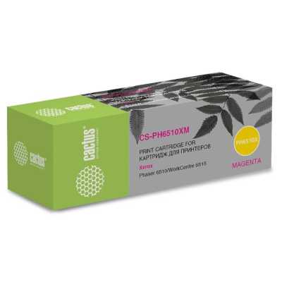 -/ Картридж лазерный Cactus CS-PH6510XM 106R03694 пурпурный (4300стр.) для Xerox Phaser 6510/WC6515