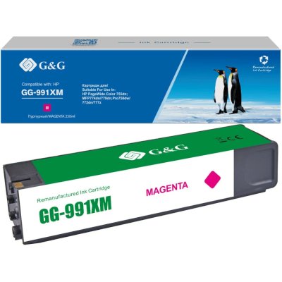 Картридж G&G, аналог HP 991X (M0J94AE) пурпурный 16k с чипом