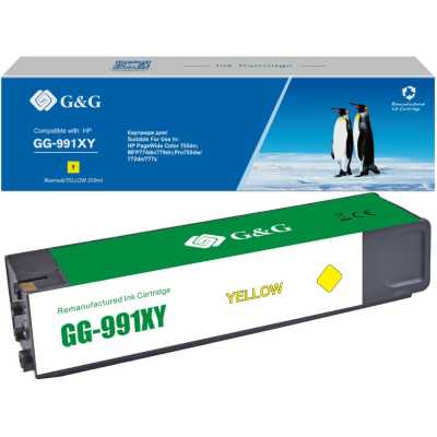 Картридж G&G, аналог HP 991X (M0J98AE) желтый 16k с чипом