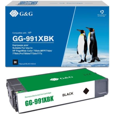 Картридж G&G, аналог HP 991X (M0K02AE) черный 20k с чипом