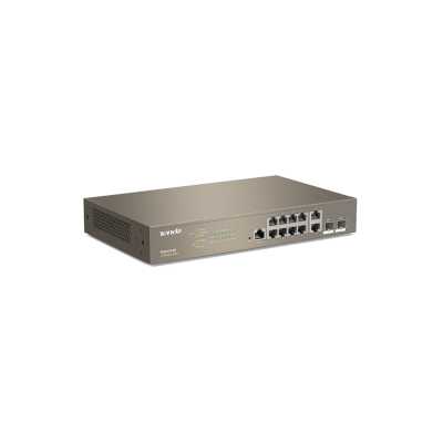 Tenda TEG5312F Коммутатор управляемый L3, 12 портов, 10х1 Гбит/с, Base-X SFP 2х1 Гбит/с, настольный