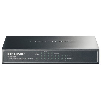 Коммутатор TP-Link TL-SG1008P (L2) 8x1Гбит/с 4PoE+ 64W неуправляемый