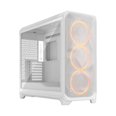 Корпус ПК без блока питания/ Case Fractal Design Meshify 3 XL RGB TG Clear Tint, Full-Tower, 3x140mm ARGB, 2xUSB-A 3.2 + 1xUSB 3.2 Type-C SSI-EEB, SSI-CEB, E-ATX, ATX, mATX, mITX, White