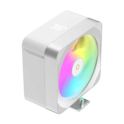 Кулер для процессора CPU Cooler Ocypus Delta A40 EX WH Digital (200W, 4-pin PWM, LED temp., 157mm, Al Cu, 4x6mm, ARGB, 1x120mm, 60CFM, 31dBA, 1600RPM, S: 1851 1700 1200 115X, AM5 AM4, white) Delta-A40-WH1NAWD00E-GL