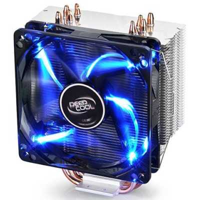 Устройство охлаждения(кулер) Deepcool Gammaxx 400 Blue Basic одноцветная Soc-AM5/AM4/1200/1700/1851 черный 4-pin 18-30dB Al+Cu 130W 640gr Ret (DP-MCH4-GMX400P-BL)