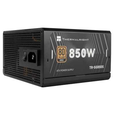 Блок питания 850W Thermalright, 850W 80+ Gold (ATX, 3.1, PCIe 5.1, Non-modular, 1x24(20+4)pin, 1xCPU 8(4+4)pin, 2xPCIe*2 8(6+2)pin, 5xSATA3, 1x12+4pin (12VHPWR PCIe 5.1 12+4pin 600mm), 3xMOLEX4pin, Active, 120x120mm, 150x140x86mm, APFC, black) TR-SG 850S