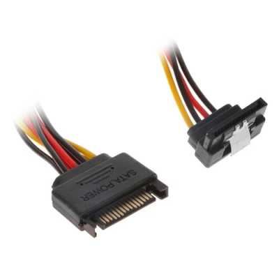 Кабель питания-разветвитель Vention SATA 15pin M / 2 x SATA 15pin F угол 90 - 0.15м