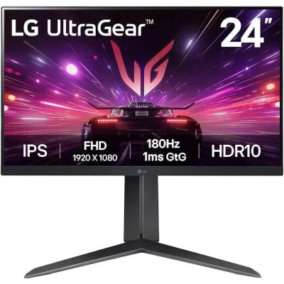 Монитор LG 23,8" 24GS65F-B, 16:9, IPS, FHD, 1ms, 300cd, 180Hz, HDMI, DP, HAS