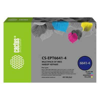 Чернила Cactus CS-EPT6641-4 T664 многоцветный набор 4x100мл для Epson L100/L110/L120/L132/L200/L210/L222/L300/L312/L350/L355/L362/L366/L456/L550/L555/L566/L1300