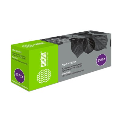 -/ Картридж лазерный Cactus CS-TN2375X TN-2375 черный (5200стр.) для Brother DCP L2500/L2520/L2540/L256 без чипа