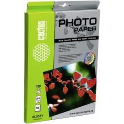 Фотобумага Cactus CS-GA423050 A4/230г/м2/50л./белый глянцевое для струйной печати