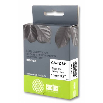 -/ Картридж ленточный Cactus CS-TZ641 TZe-641 черный для Brother 1010/1280/1280VP/2700VP