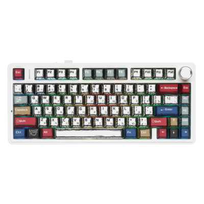 Игровая клавиатура/ Беспроводная механическая клавиатура AULA F75 Comic Keycap зеленые Reaper свитчи (Bluetooth, 2.4 Гц)