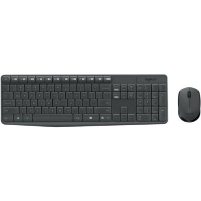 Клавиатура + мышь Logitech MK235 клав:серый мышь:серый/черный USB беспроводная Multimedia (920-00794