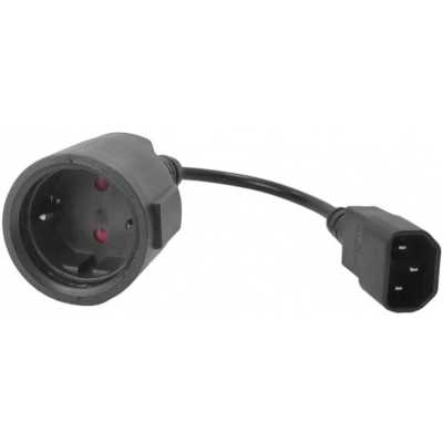 Шнур питания Lanmaster LAN-PPS/14-0.2-BK Schuko-С14 проводник.:3x0.75мм2 0.2м 220В 10А черный