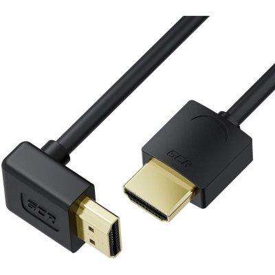 GCR PRO Кабель SLIM 2.0m HDMI 2.0, М верхний угол / М, черный, медь, экран, HDR 4:2:0, Ultra HD, 4K 60 fps 60Hz, 3D, AUDIO, 18.0 Гбит/с