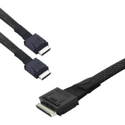 Кабель Amphenol RML80-0249/RML42-0249 Cable OcuLink SFF8611 8i to 2x SFF8611 4i, length= 80cm, OEM