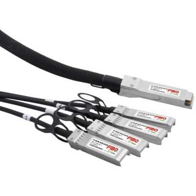 Кабель/ FIBO FT-Q40-4S10-DAC1m QSFP+ to 4SFP+ DAC модуль, медный кабель Belden, 1 метр