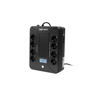 Источник бесперебойного питания Smartwatt Safe Pro LCD 480Вт 800ВА черный