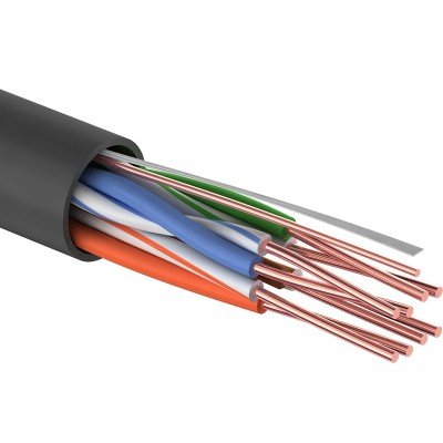 Кабель информационный Rexant 01-0045 кат.5E UTP 4 пары 24AWG PE внешний 305м черный