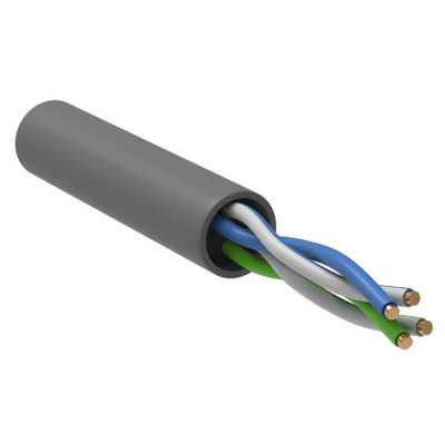 Кабель информационный ITK BC1-C5E02-111-305-G кат.5E UTP 2 пары PVC внутренний 305м серый