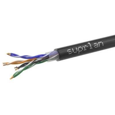 Кабель сетевой информационный Suprlan Standart 01-0325-1 кат.5E UTP 4 пары 24AWG PE внешний 305м черный