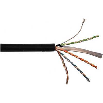 Кабель информационный Lanmaster LAN-6EUTP-WP-OUT кат.6 UTP 4 пары 23AWG PE внешний 305м черный