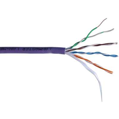 Кабель информационный Lanmaster LAN-5EUTP-HFLT-VI кат.5E UTP 4 пары 24AWG LSZH внутренний 305м фиолетовый