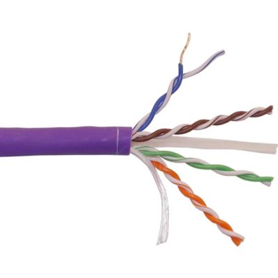 Кабель информационный Lanmaster LAN-6AUTP-HFLT-VI кат.6A UTP 4 пары 23AWG LSZH внутренний 305м фиолетовый