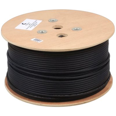 Кабель информационный Cabeus UTP-4P-Cat.5e-SOLID-OUT-PE-UV кат.5E U/UTP 4 пары PE внешний 305м черный