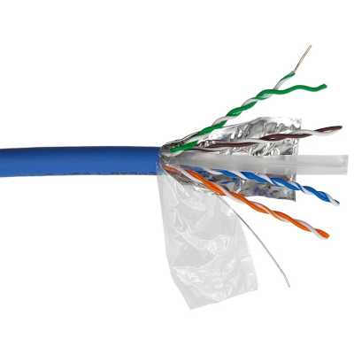 Кабель информационный Lanmaster LAN-6AFTP-HFLT-BL кат.6A FTP 4 пары 23AWG LSZH внутренний 305м синий