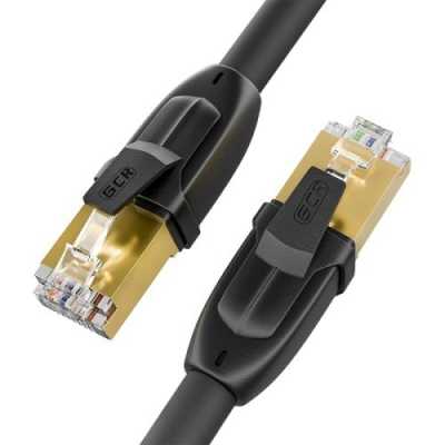 GCR PRO Патч-корд LSZH PROF кат.7 ethernet 10.0m F/FTP, RJ45, CU, 28 AWG, черный, литой, экранированные коннекторы, T568B
