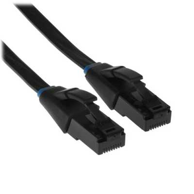 Патч-корд Vention прямой UTP cat.6, RJ45 - 5м. плоский Черный