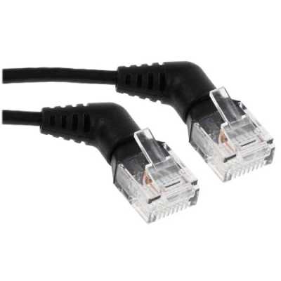 Патч-корд Vention прямой UTP cat.6a, RJ45 угол 90 - 1,5м. Черный