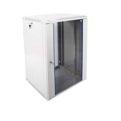 Шкаф коммутационный ЦМО ШРН-Эконом (ШРН-Э-18.500) настенный 18U 600x520мм пер.дв.стекл 75кг серый 470мм 27.7кг 180град. 930мм