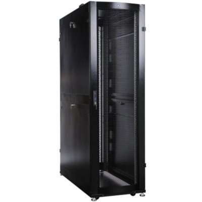 Шкаф серверный ЦМО (ШТК-СП-42.6.12-44АА-9005) напольный 42U 600x1190мм пер.дв.перфор. 2 бок.пан. задн.дв.перфор. 1350кг черный 890мм 130кг 180град. 1950мм