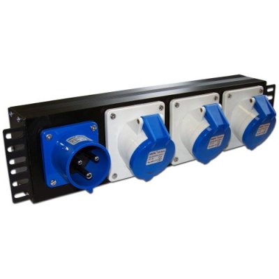 Блок распределения питания Lanmaster TWT-PDU-32AI9-1P гор.размещ. 3xIEC309 базовые 32A IEC 309