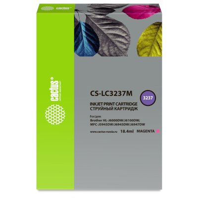 Картридж струйный Cactus CS-LC3237M пурпурный (18.4 мл) для Brother HL-J6000DW/J6100DW