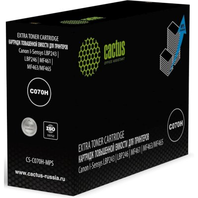 Картридж лазерный Cactus CS-C070H-MPS 070H черный (18000стр.) для Canon i-Sensys LBP243/LBP246/MF461/MF463/MF465 с чипом