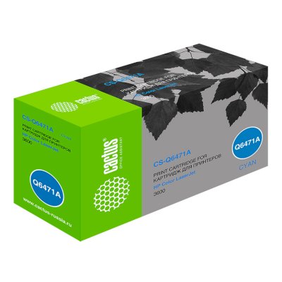 Картридж лазерный Cactus CS-Q6471A Q6471A голубой (4000стр.) для HP CLJ CP3505/3600/3800