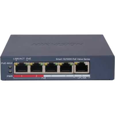 Коммутатор Hikvision DS-3E1105P-EIV2 5x100Мбит/с управляемый