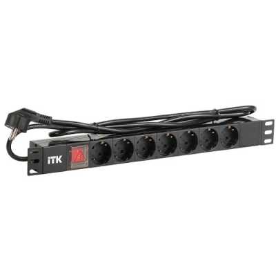Блок распределения питания ITK PH12-7D1-P гор.размещ. 7xSchuko базовые 16A Schuko 2м